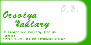 orsolya maklary business card