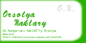 orsolya maklary business card